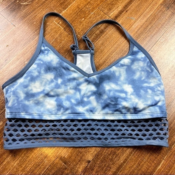 Victoria’s Secret Pink Ultimate Lightly  Lined Racerback Sports Bra Medium Blue - Picture 1 of 7